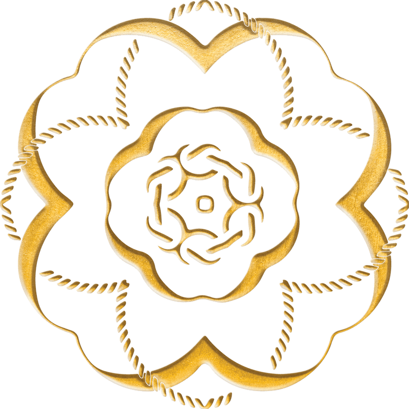 Decorative golden flower at top